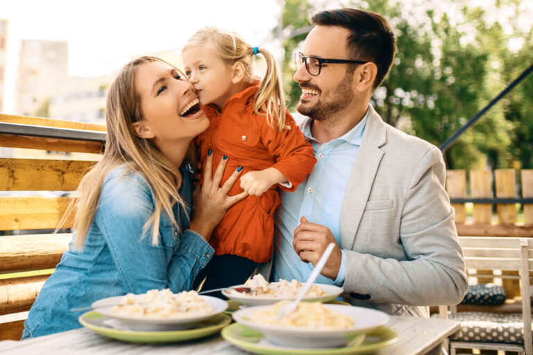 Family enjoying some Mother's Day brunch ideas